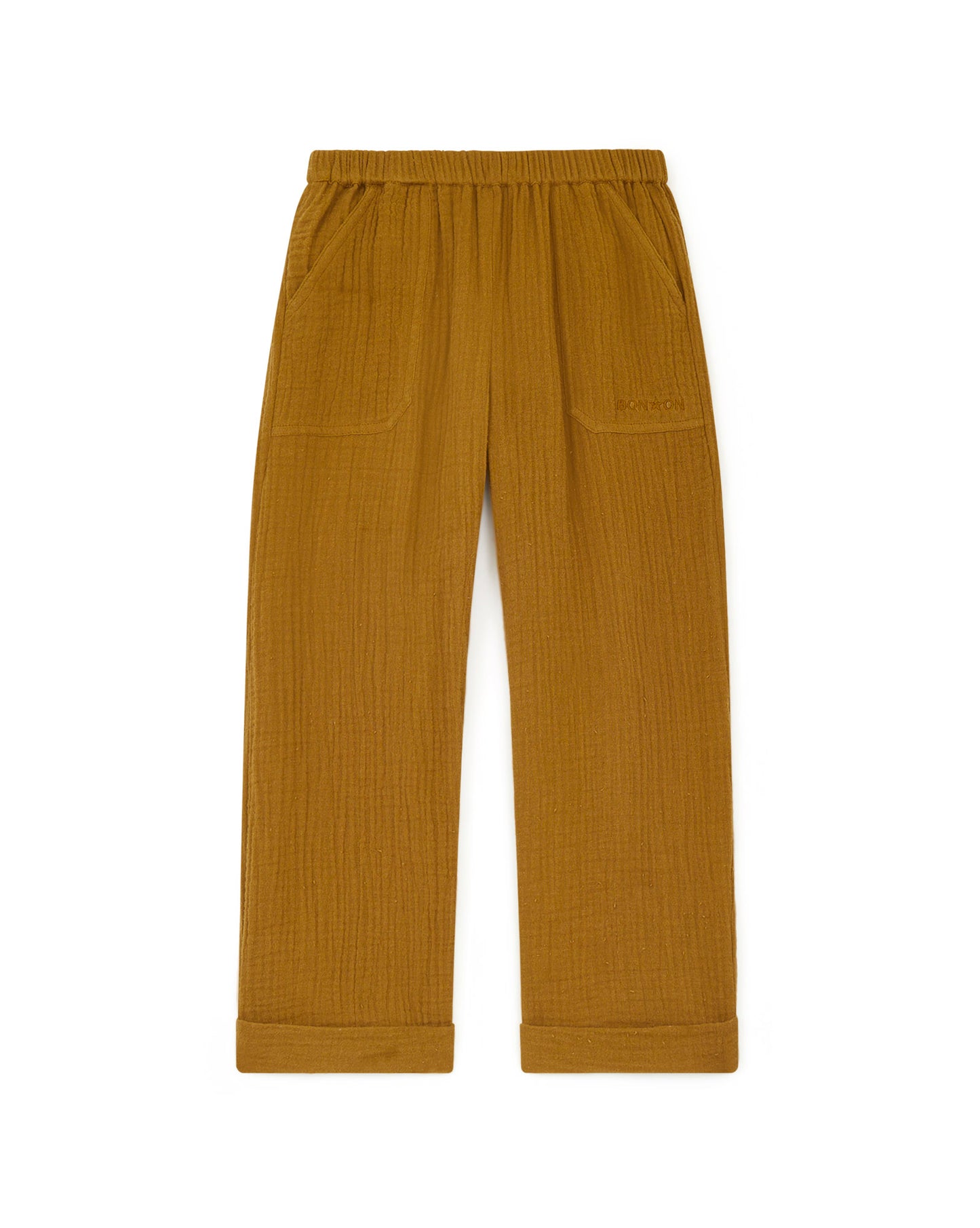 Trousers - Itcha brown double organic cotton gauze