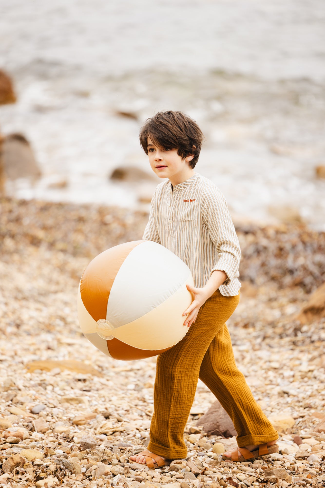 Trousers - Itcha brown double organic cotton gauze