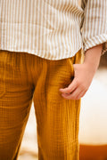 Trousers - Itcha brown double organic cotton gauze