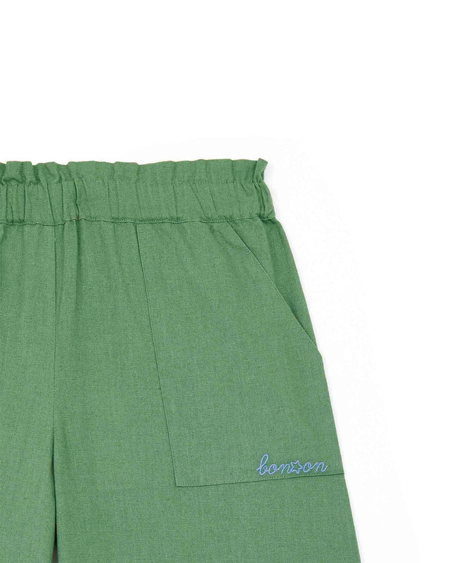 Trousers - Goa Green cotton canvas and linen - Image alternative