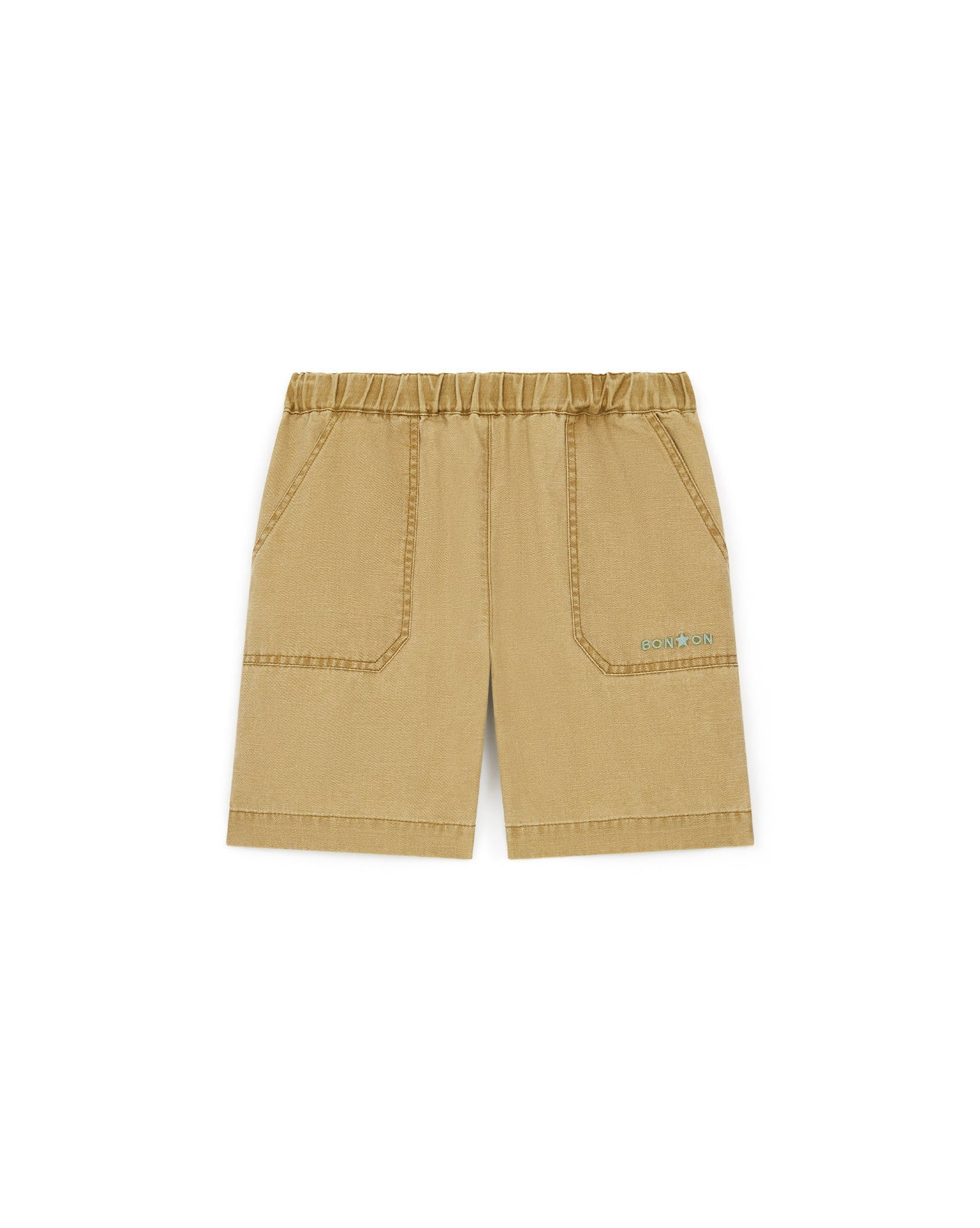 Short - Garry Beige cotton canvas and linen