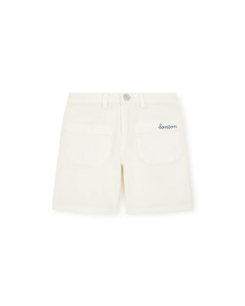Short - Alberto Ecru  cotton twill - Image principale