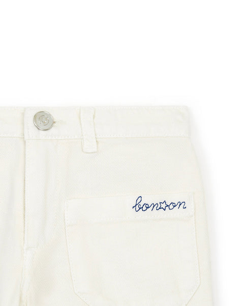 Short - Alberto Ecru  cotton twill - Image principale