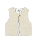Cardigan Sleeveless - Beti ecru in Bouclette