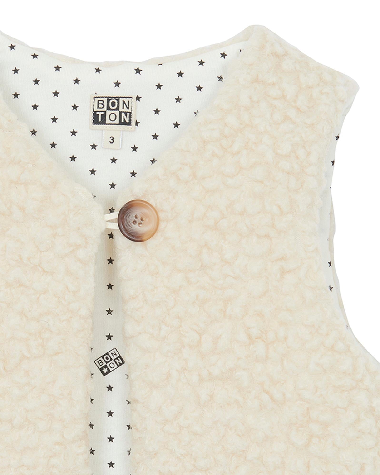Gilet Beti écru à bouclette