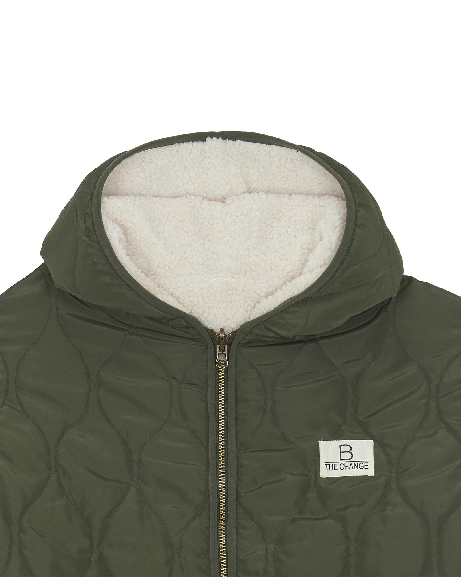 Parka Marin verte B the Change bi matière réversible