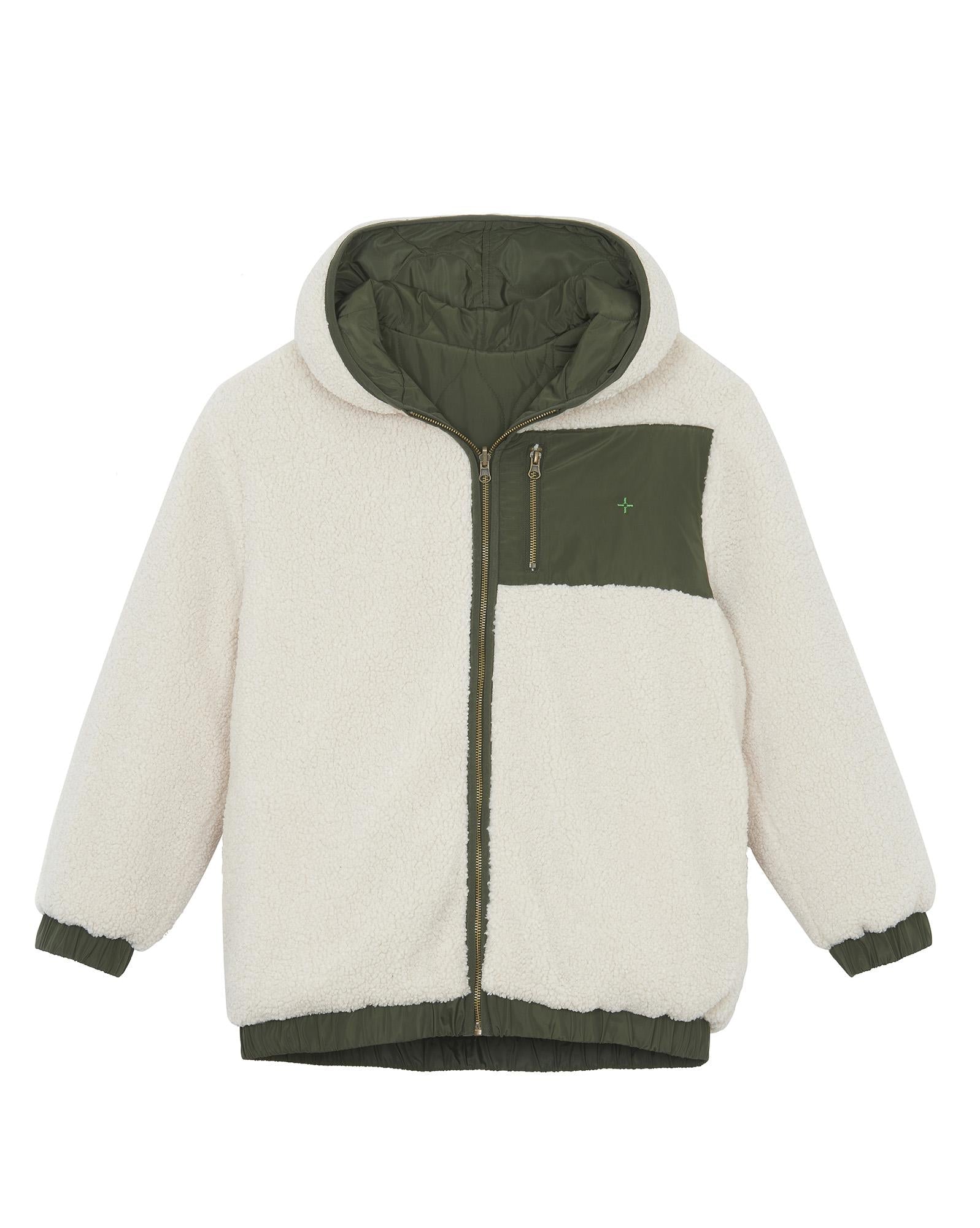 Parka Marin verte B the Change bi matière réversible