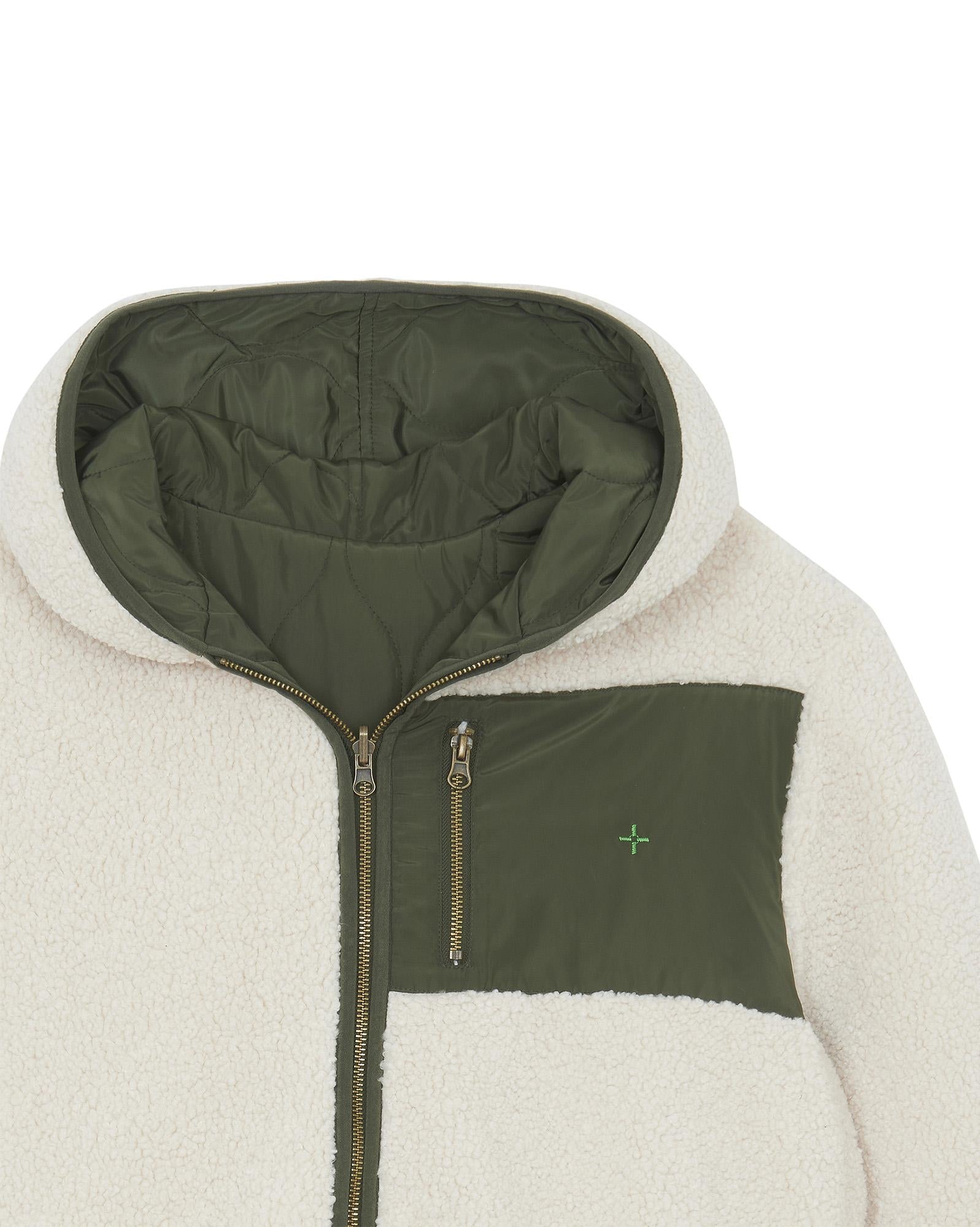 Parka Marin verte B the Change bi matière réversible