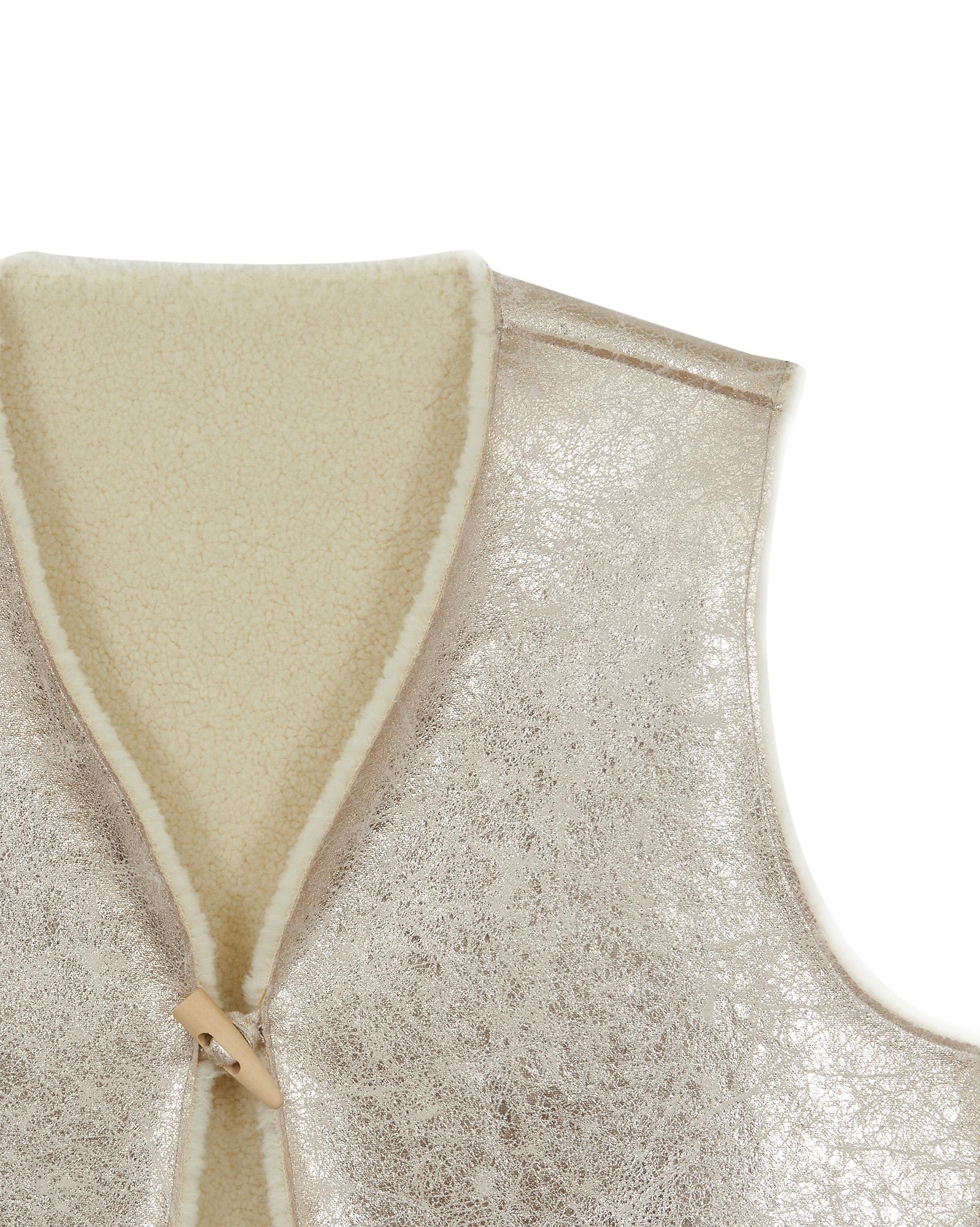 Gilet Haikuw beige Femme à bouclette et réversible