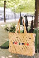 Medium shopping bag - Beth orange cotton canvas Printe