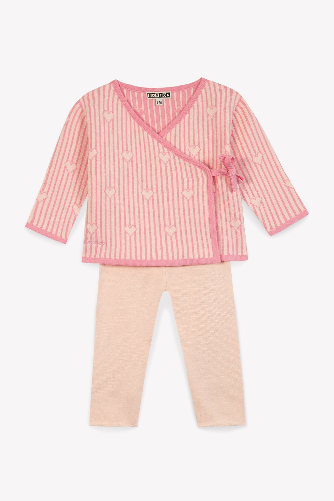 Outfit - Elo Pink Baby cotton Jacquardheart
