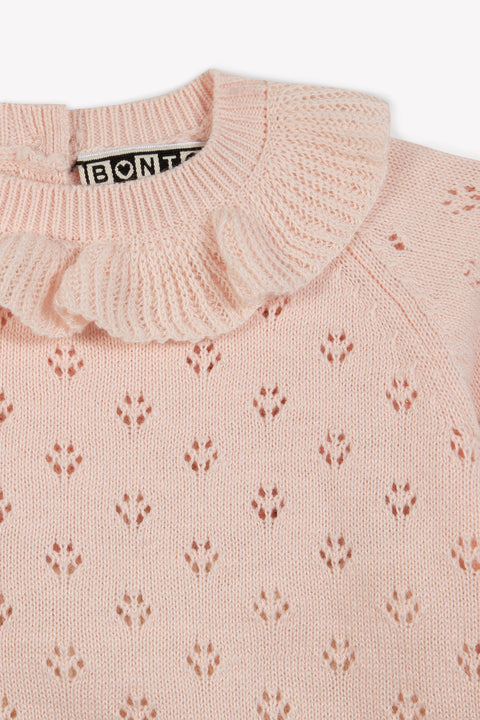 Ensemble - Cola rose Bébé maille coton ajourée - Image principale