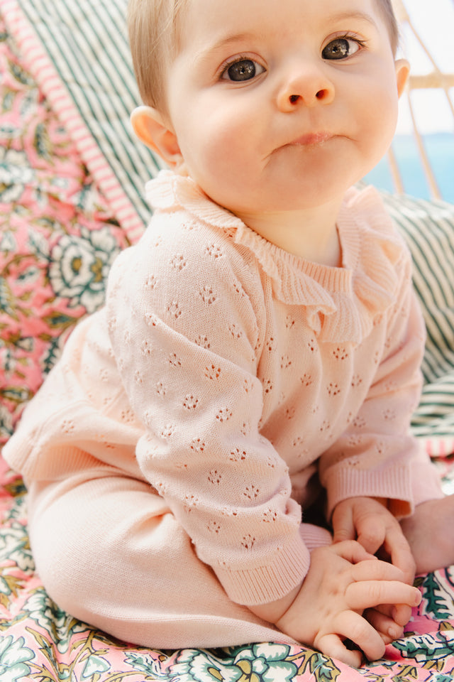 Outfit - Cola Pink Baby Knitwearopenwork cotton - Image alternative