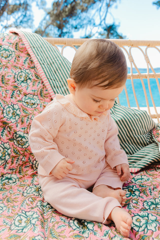 Outfit - Cola Pink Baby Knitwearopenwork cotton - Image principale