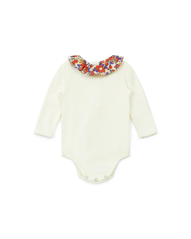 Body - Beige Baby in cotton Collar Print Liberty - Image principale