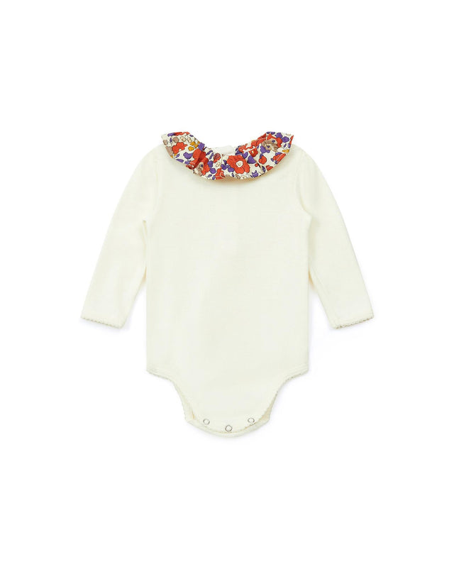 Body - Beige Baby cotton Collar Print Liberty - Image principale