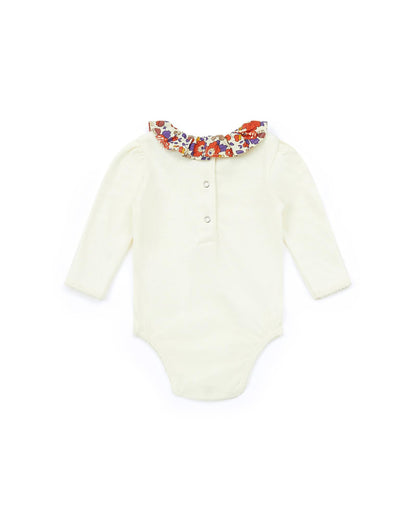Body Beige Baby in cotton Collar Print Liberty