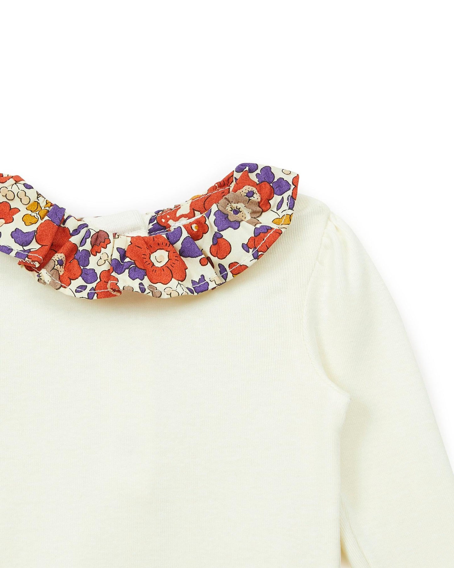 Body - Beige Baby in cotton Collar Print Liberty