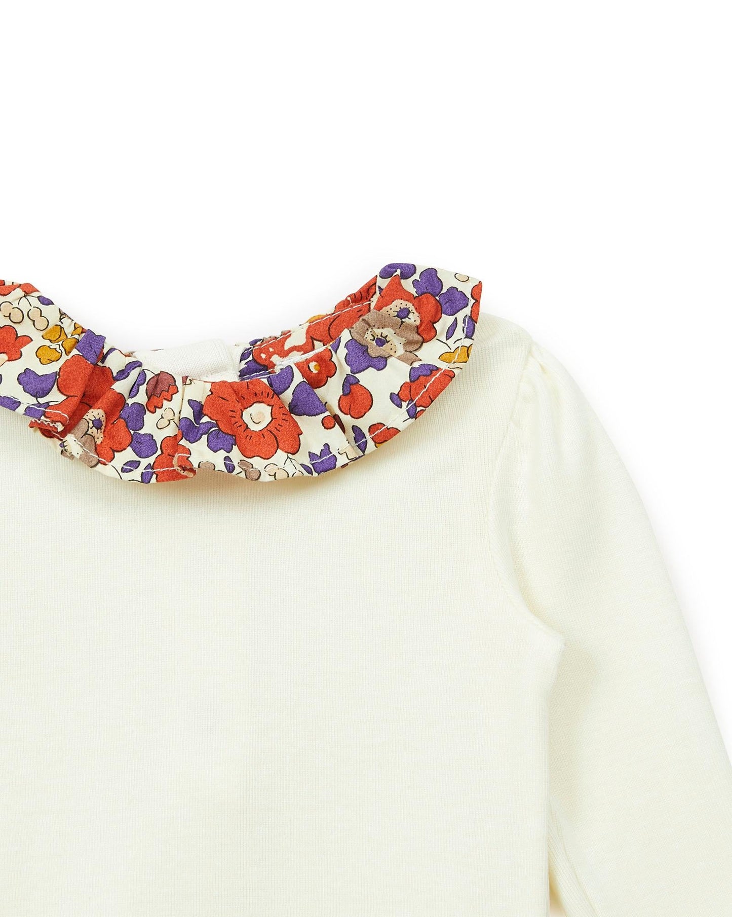 Body - Beige Baby cotton Collar Print Liberty