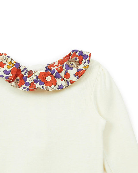 Body - Beige Baby cotton Collar Print Liberty - Image principale
