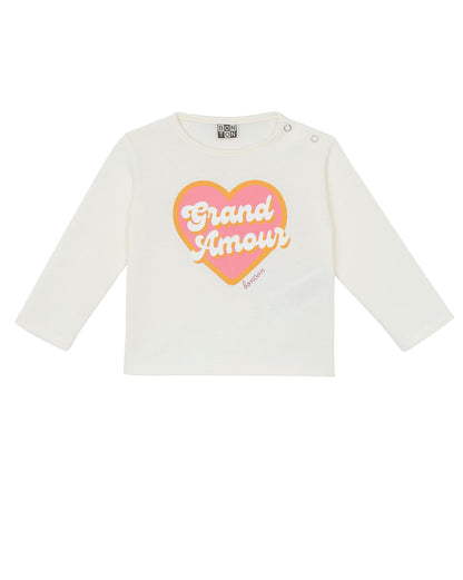 Bonton Cream Grand Love T-shirt Baby long sleeves