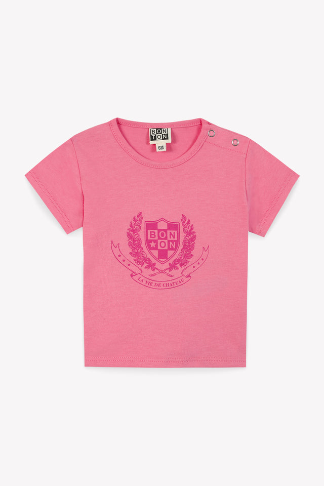 Tee-shirt - Tuba rose Bébé coton organique imprimé - Image principale