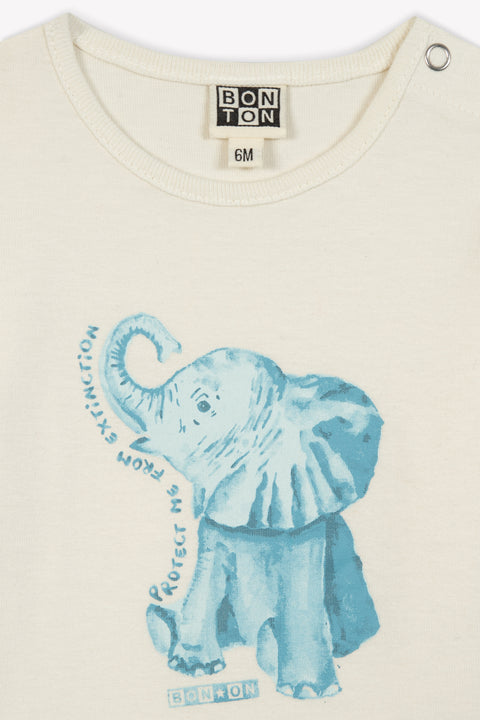 T-shirt - Tuba ecru Baby organic cotton Print - Image principale