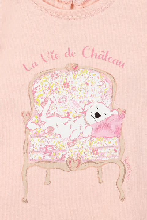 T-shirt - Tika Pink Baby organic cotton Print - Image principale