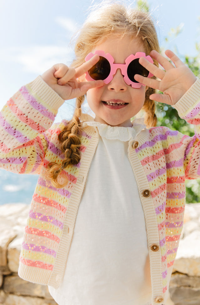 Cardigan - Lilet multico Bébé coton pointelle - Image principale