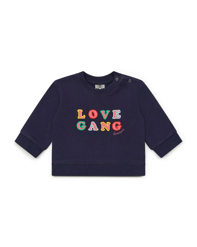 Sweatshirt - Love Gang Blue Baby in organic cotton - Image principale