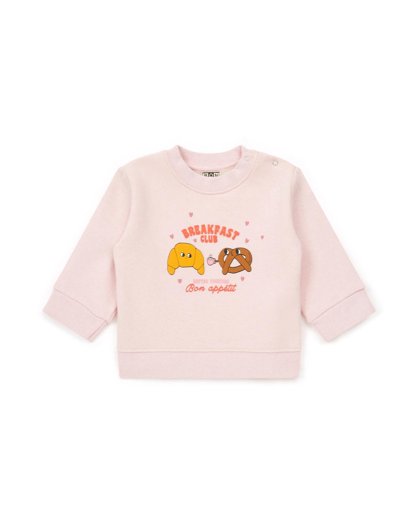 Sweatshirt - Breakfast Pink Baby in organic cotton