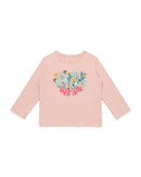 T-shirt - ML Cœur rose Bébé en 100% coton biologique