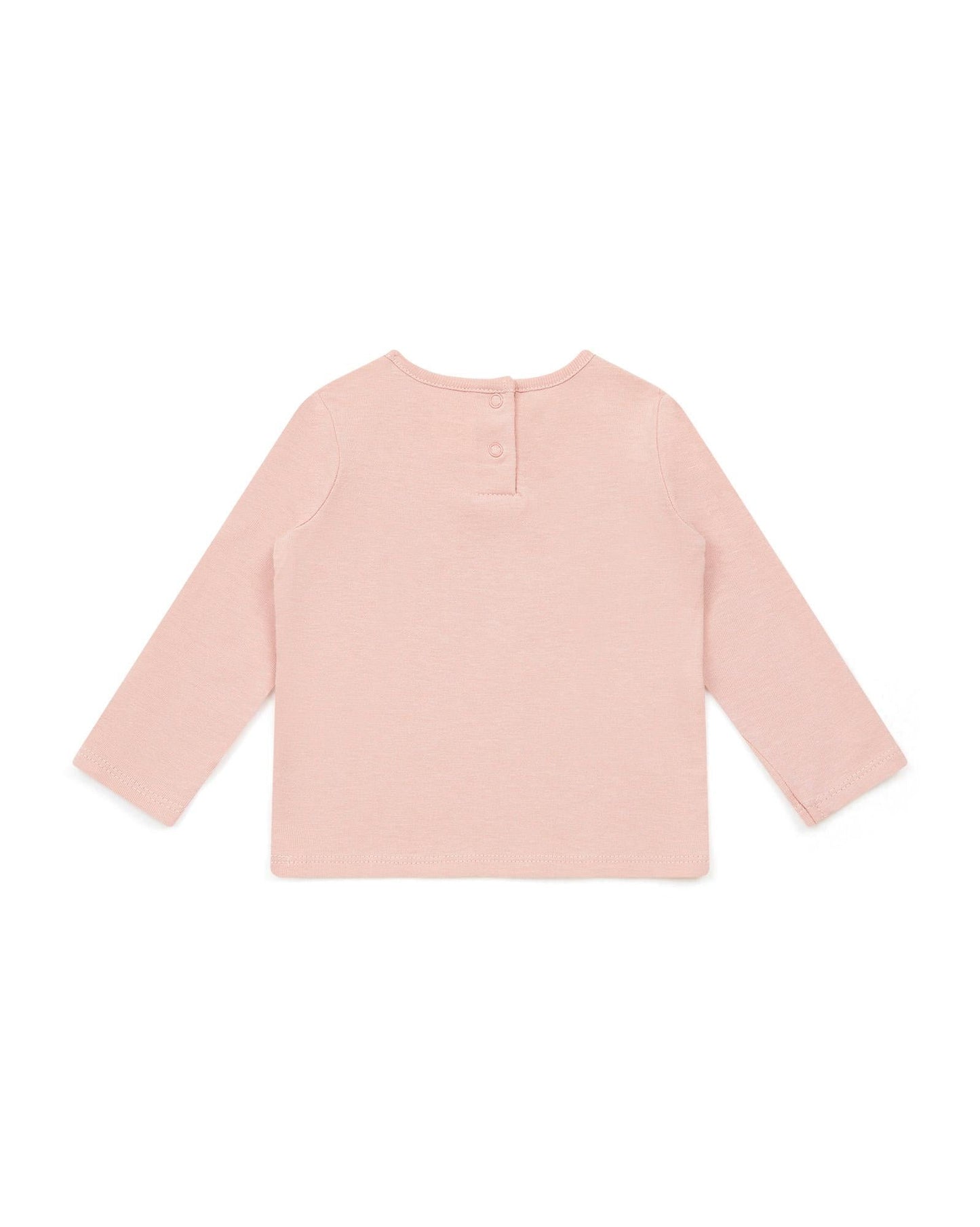 T-shirt ML Coeur Pink Baby In 100% organic cotton