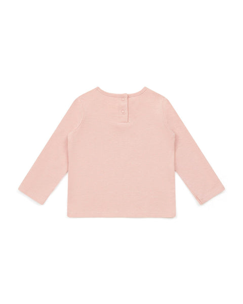 T-shirt - ML Cœur rose Bébé en 100% coton biologique - Image principale