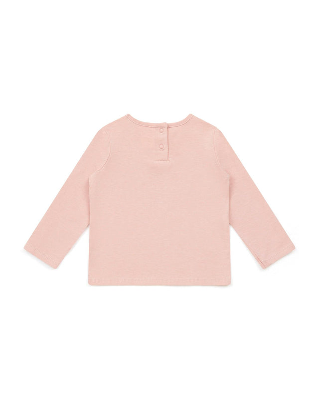 Tee-shirt - ML Cœur rose Bébé en 100% coton biologique - Image alternative