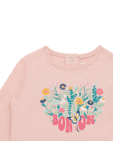 T-shirt - ML Cœur rose Bébé en 100% coton biologique - Image principale