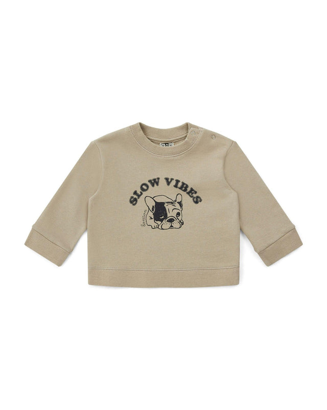 Sweatshirt - Slow Vibes Grey Baby in organic cotton - Image principale