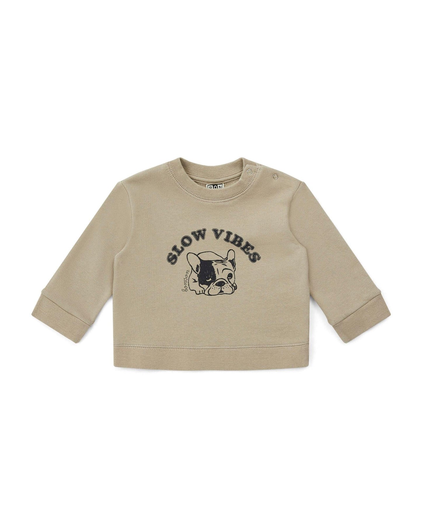 Sweatshirt - Slow Vibes Grey Baby in organic cotton