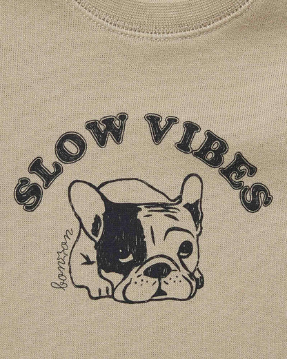 Sweat Slow Vibes Grey Baby in organic cotton