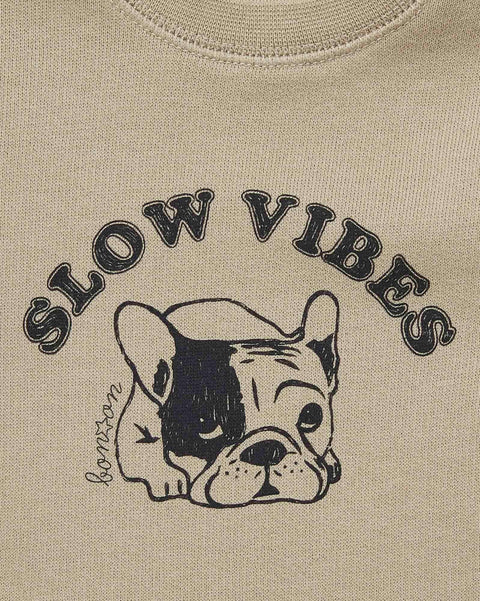 Sweatshirt - Slow Vibes Grey Baby in organic cotton - Image principale