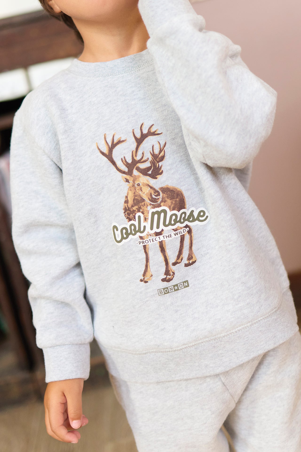 Sweatshirt - Smily Grey China Illustration reindeer
