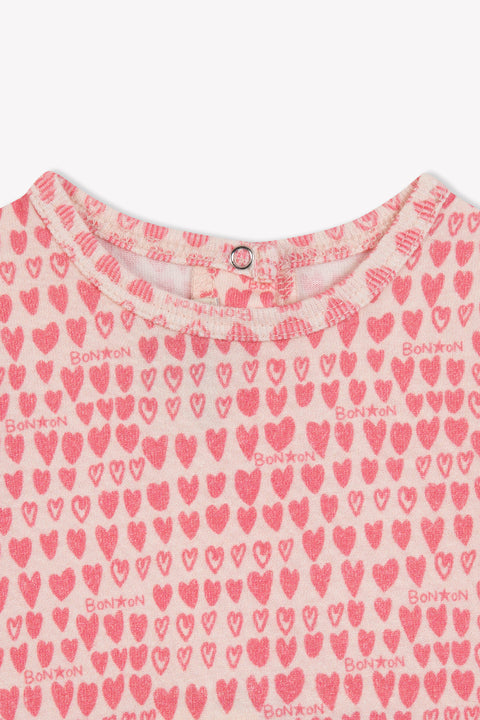 Pyjama - Cœur rose 100% coton organique - Image principale