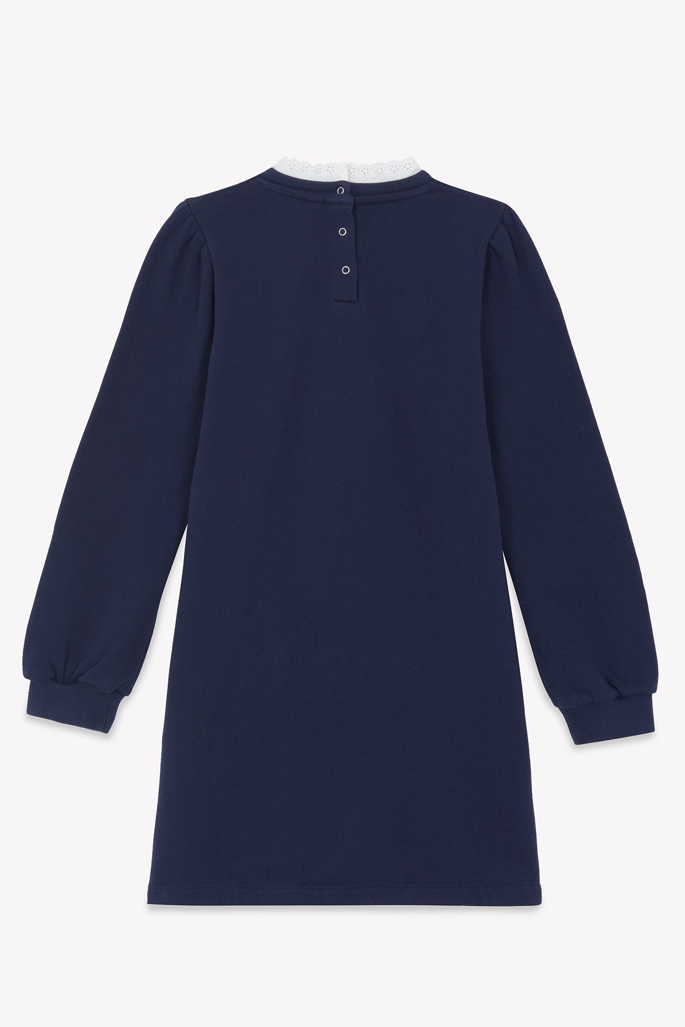 Robe Tilia bleue col dentelle