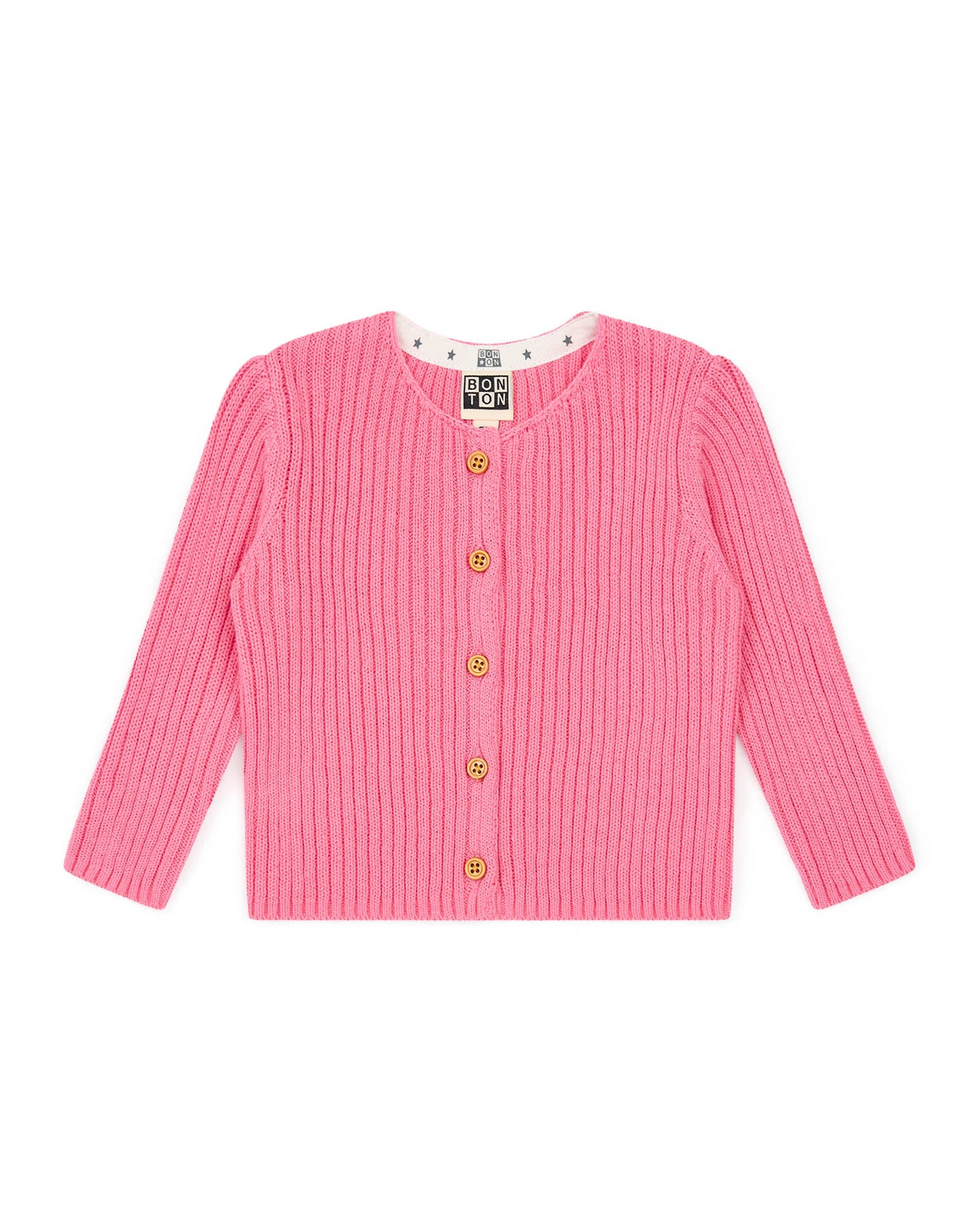 Cardigan - Mouton rose coton organique
