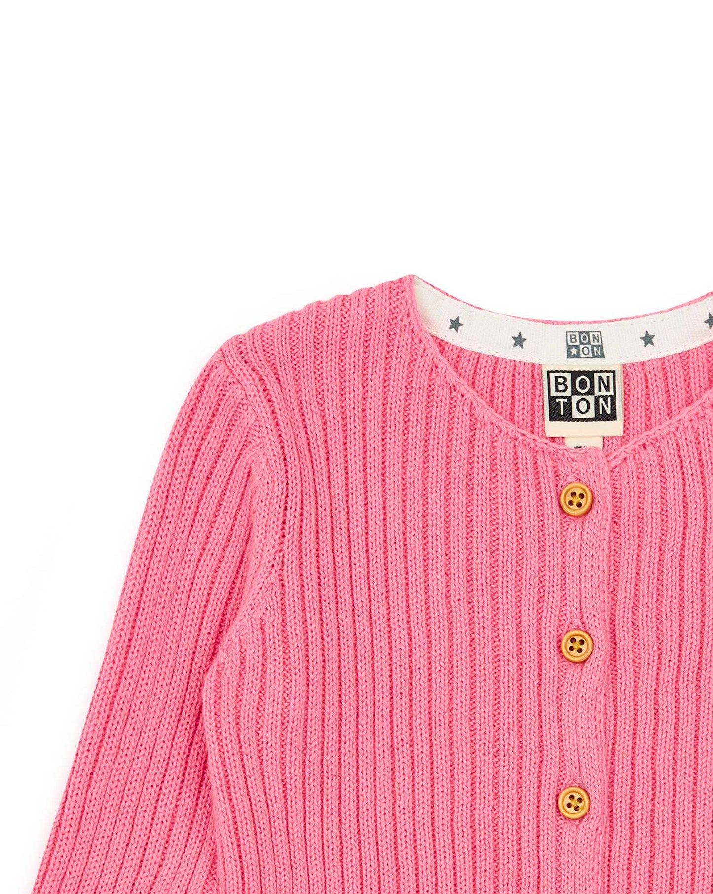 Cardigan - Mouton rose coton organique