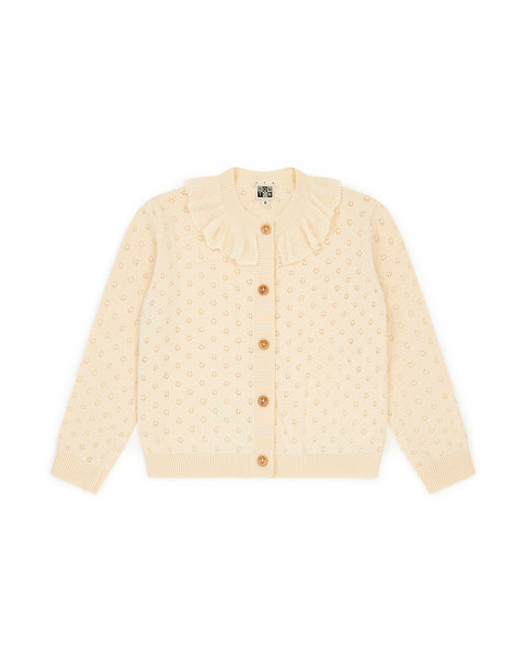 Cardigan - Cotton ecru corole Knitwearopenwork - Image principale
