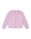 Cardigan - Corole lila coton maille ajourée