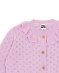 Cardigan - Corole lila coton maille ajourée
