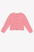 Cardigan - Lou rose coton maille ajourée