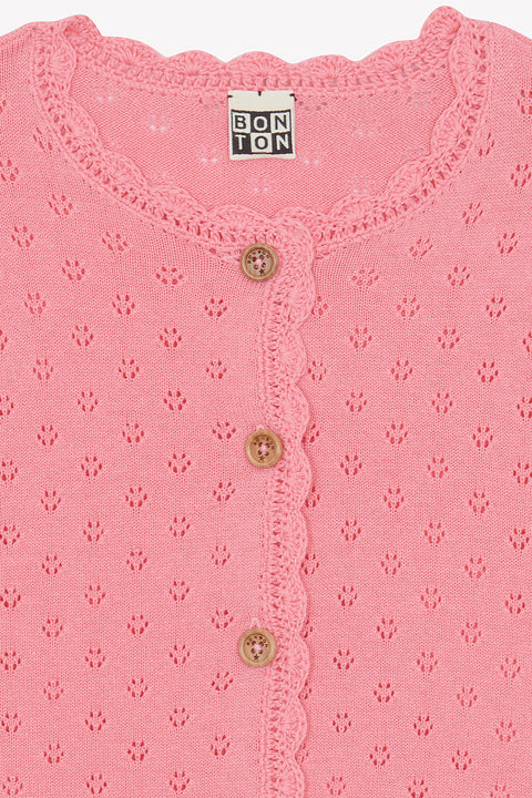Cardigan - Lou Pink cotton Knitwearopenwork - Image principale